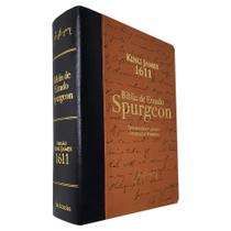 Bíblia de Estudo Spurgeon King James 1611 Letra Grande Luxo Marrom e Preta - BV Books