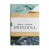 Bíblia de Estudo Swindoll NVT Letra Grande Capa Sintética Por do Sol Aqua