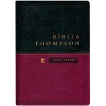 Bíblia de Estudo Thompson AEC Letra Grande Capa Luxo Verde e Vinho