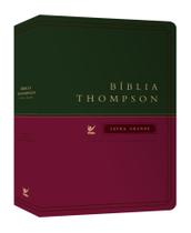 Bíblia de Estudo Thompson AEC Letra Grande Luxo Capa Verde e Vinho - Editora vida