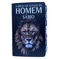 Bíblia de Estudos do Homem Sábio Leão Perfil com Abas adesivas Bíblia de Estudos do Homem Sábio Leão Perfil com Abas adesivas