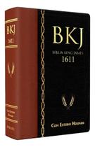 Biblia de Estudos King James BKJ Holman Preta Marrom Atualizada Grande - CPP