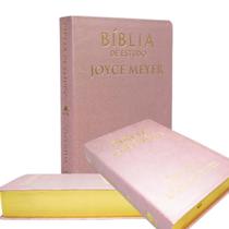 Biblia de Estudos NVI Joyce Meyer - Capa Luxo Rosa - Letra Média - Editora Bello