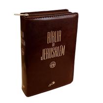 Biblia de jerusalem media original completa capa zíper biblia sagrada para estudos biblicos
