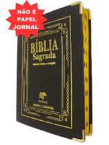 Bíblia de púlpito com harpa - capa luxo marrom café