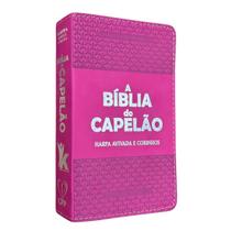 Bíblia do capelão com harpa arc capa de luxo rosa com índice
