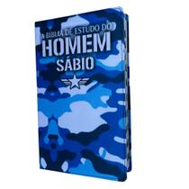 Bíblia Do Homem Sábio camuflada azul de Estudos - ARC Com Harpa E Corinhos indice