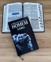 Bíblia Do Homem Sábio Leão Holográfico de Estudos Com Harpa E Corinhos indice