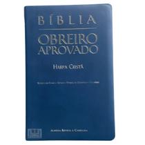 Bíblia do Obreiro Aprovado com Harpa Cristã Manual de Cerimonias Dicionário Versão Almeida Revista e Corrigida ARC Azul