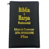 Bíblia E Harpa Pentecostal Hipergigante Preta Com Zíper 1 Un