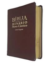 Bíblia e Hinário N. Cântico Letra Gigante capa macia marrom
