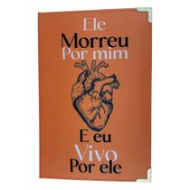 Biblia Ele morreu por mim laranja Arc Capa dura acolchoada SBB