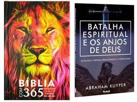 Bíblia em 365 dias Leão Fogo com textos de reflexão/ livro A Batalha Espiritual E Os Anjos De Deus