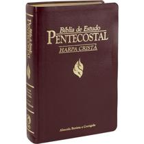 Biblia Estudo Pentecostal Luxo Com Harpa Crista - Capa Vinho - Socied. biblica do brasil(sbb)