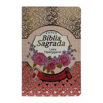 Biblia Evangelica Cristã Feminina Rosa Letra Grande Com Harpa Carteira CPP - King Croos