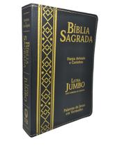 Bíblia Evangélica L. Extra Gigante Jumbo Harpa Gospel Preta