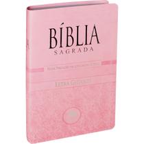 Bíblia Evangélica Letra Gigante Com Índice e Capa Luxo Rosa Claro NTLH