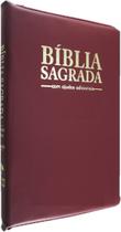 Biblia Evangelica Vinho Masculina Feminina Letra Grande Com Harpa Com Ziper MUND