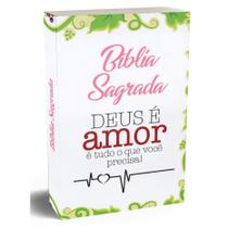 Bíblia Feminina - Deus é Amor - Tamanho Médio - Capa Dura Fina e Personalizada e muito mais