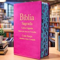 Biblia Feminina Letra Grande Harpa & Corinhos RC Luxo Pink