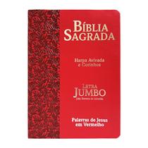 Bíblia Feminina Letra Jumbo / Ultra Gigante Harpa Cristã RC Ramos Vermelha