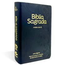 Biblia Grande Harpa Crista Luxo Letra Gigante Floral Preta (Cpad) Sortido