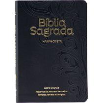 Bíblia Grande Harpa Cristã Luxo Letra Grande Floral Preta Bíblia Grande Harpa Cristã Luxo Letra Grande Floral Preta