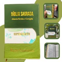 Bíblia Híper Gigante Harpa Tricólor Florida Feminina 22x14cm