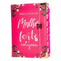 Bíblia Hiper Glitter Pink com Abas Adesivas e Elástico Bíblia Hiper Glitter Pink com Abas Adesivas e Elástico