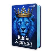 Biblia hipergigante ppm full color arc capa dura - leao azul real