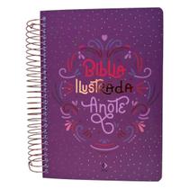 Bíblia Ilustrada Anote rosa brilhante