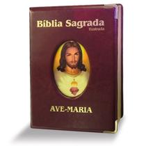Bíblia Ilustrada Marrom Grande Luxo Ave Maria