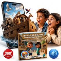 Bíblia Infantil Realidade Virtual 360 Livro Interativo Histórias da Bíblia Narradas QR Crianças Bíblia Infantil Realidade Virtual 360 Livro Interativo Histórias da Bíblia Narradas QR Crianças