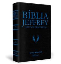 Bíblia Jeffrey de Estudos Proféticos King James BKJ 1611 Letra Normal Capa Luxo Preta e Azul - BVBOOKS
