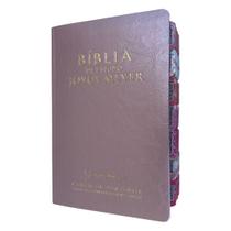 Biblia Joyce Meyer Rosa de estudos com abas adesivas