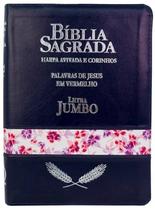 Biblia Jumbo Com Harpa Pjv Tricolor Ziper Azul Edifique Biblia Jumbo Com Harpa Pjv Tricolor Ziper Azul Edifique