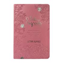 Bíblia Jumbo Harpa e Corinhos Capa Luxo Jardim Rosa