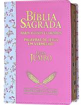 Bíblia Jumbo Letra Extra Gigante E Harpa Luxo Duotone Rosa