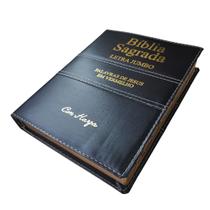 Bíblia Jumbo Luxo com Harpa Promessas em Azul e Palavras de Jesus em Vermelho PJV Almeida Revista Corrigida ARC Preto Bíblia Jumbo Luxo com Harpa Promessas em Azul e Palavras de Jesus em Vermelho PJV Almeida Revista Corrigida ARC Preto