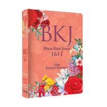 Bíblia King James 1611 Com Estudo Holman BKJ Feminina Floral - 6ª Edição