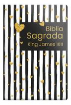 Bíblia King James 1611 - Semi Luxo Coração Listrado - GEOGRAFICA