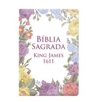 Bíblia King James 1611 - Semi Luxo Flores coloridas