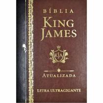 Bíblia King James Atualizada Letra Ultragigante Luxo Marrom e preto