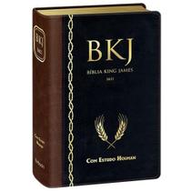 Bíblia King James de estudo Holman - Marrom c/ Preta - Bv Books