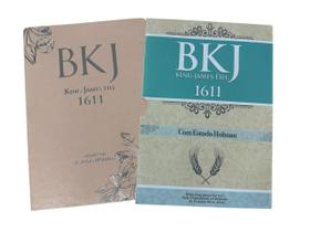 Bíblia king james fiel 1611 com estudo holman capa luxo rosê