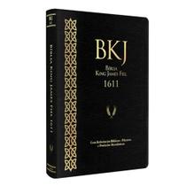 Biblia king james fiel 1611 com referencias biblicas pilcrows e profecias messianicas - capa preta