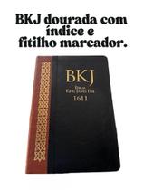 Bíblia King James Fiel 1611 Dourada + Índice Fitilho 22x14cm