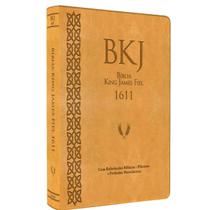 Bíblia King James Fiel 1611 Letra Normal Concordância e Pilcrows Capa Luxo Caramelo