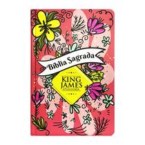 Bíblia KJA Capa Dura Edição Luxo Slim Floral Aelgre Com bordas coloridas