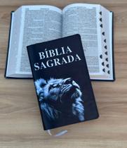 Biblia Leão Holografico ARC Letras Grandes Evangélica Com Harpa e indice